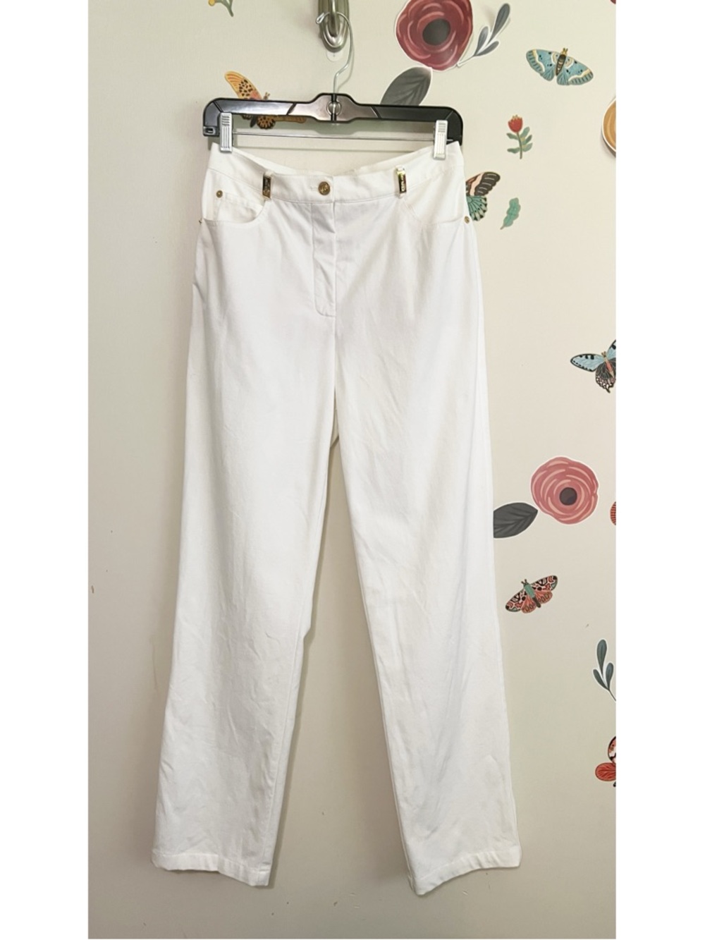 St. John White Straight Leg Pants 4